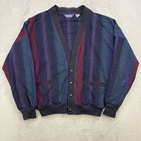 Pendleton Other - Vintage Pendleton Cardigan Mens Medium Striped Sweater 100% Virgin Wool USA Made